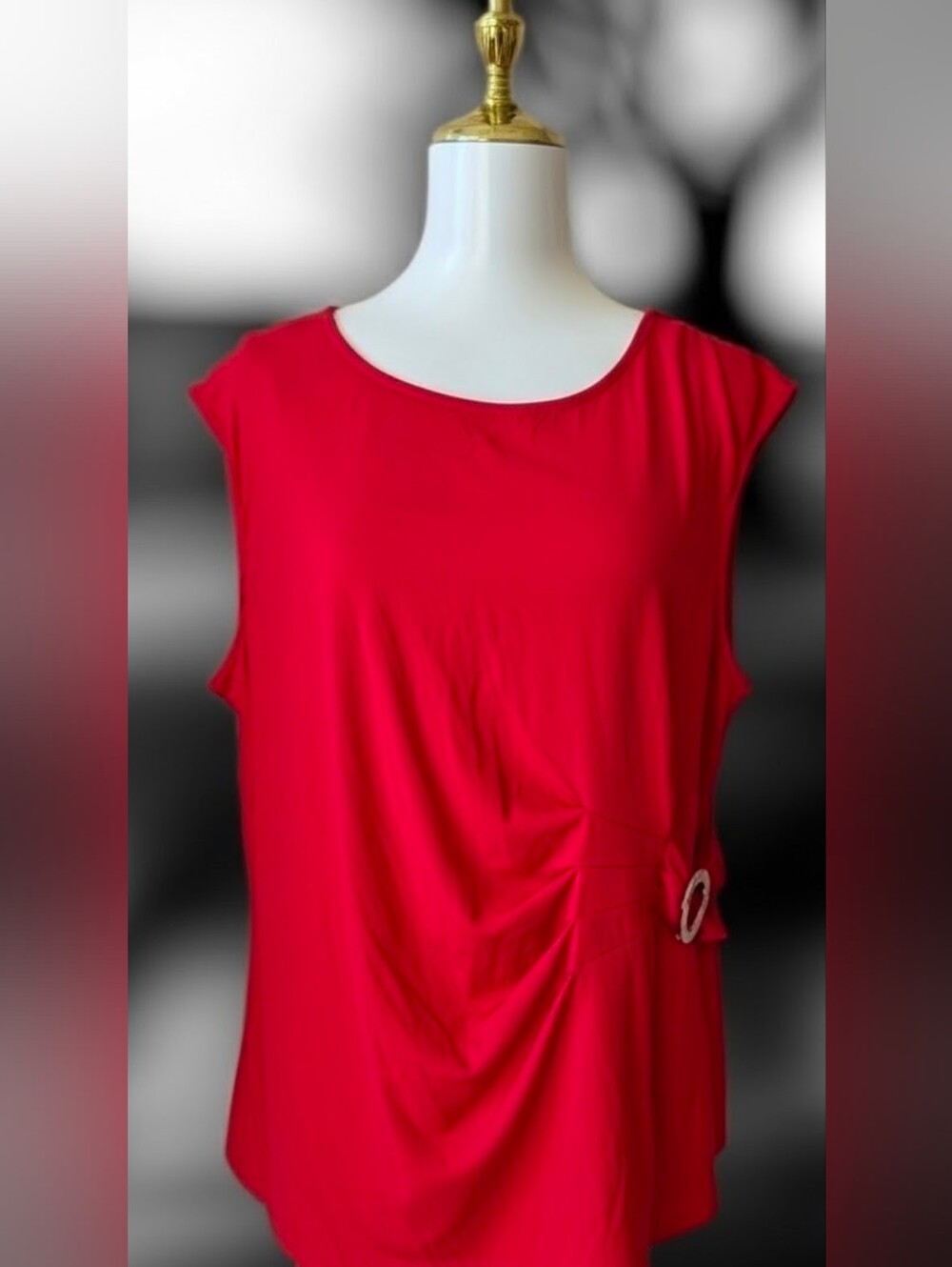 🎇🎆Adrienne Vittadini ed Sleeveless Womens Top with Side Ring Detail